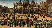 Gentile Bellini Procession of the True Cross in Piazza San Marco USA oil painting artist